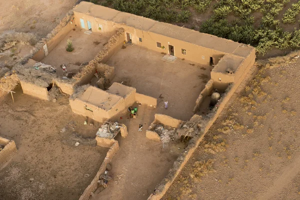 Maroc settlement in the desert near Marrakech aerial view — Stock Photo, Image