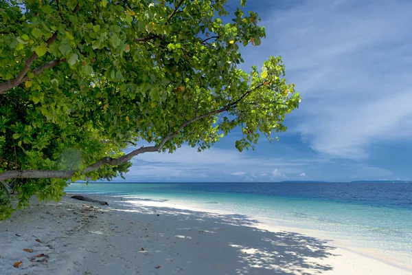 ターコイズ ブルーの熱帯楽園の白い砂のビーチ — ストック写真