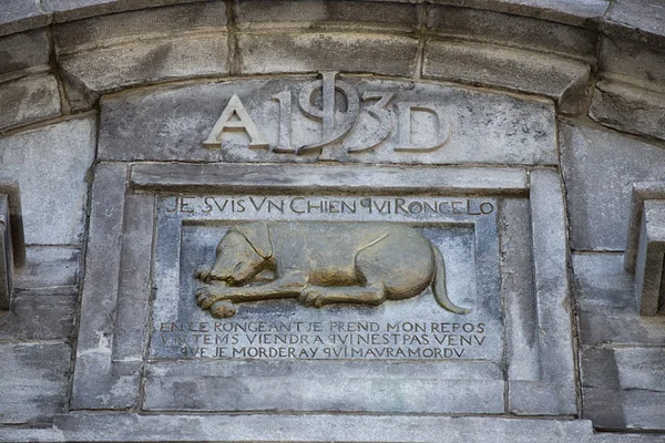 Dog monument bas relief — Stock Photo, Image