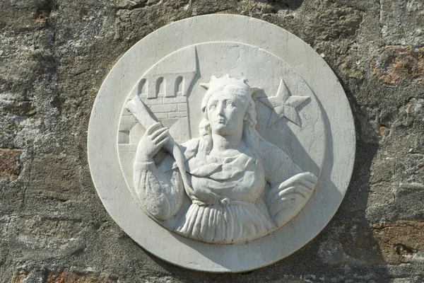 Mittelalterliches Basrelief burano venedig — Stockfoto