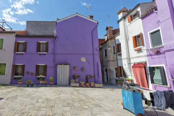 Färgglada hus burano Venedig — Stockfoto