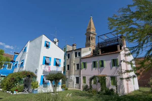 Casas coloridas de Burano Veneza — Fotografia de Stock