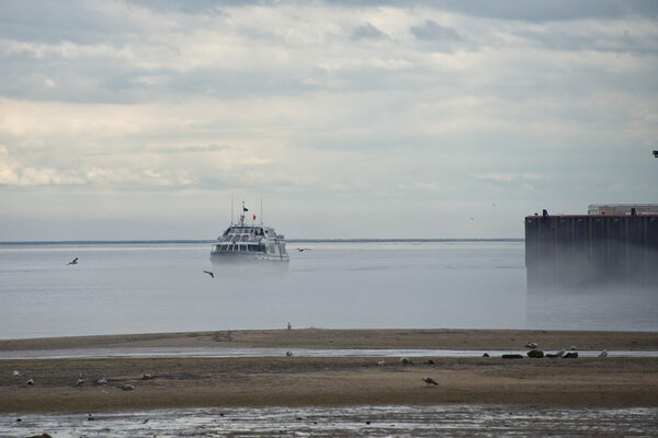 ship in the fog