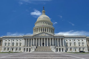 Washington capitol güneşli bulutlu gökyüzü arka plan üzerinde