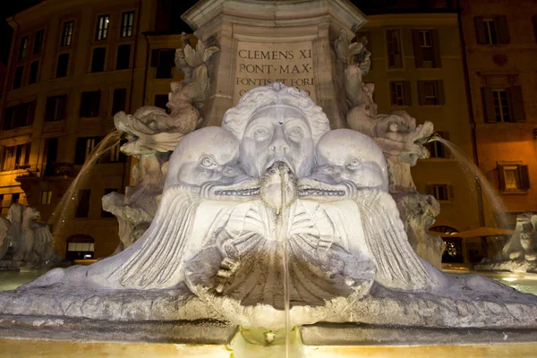 Rome pantheon place fountain — Stock Photo, Image