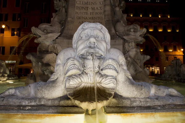Rome pantheon place fountain — Stock Photo, Image