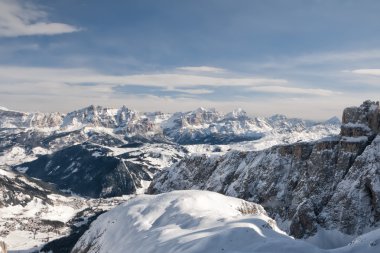 Dolomites hava gökyüzü görünümü