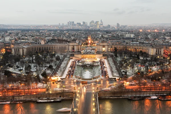 Paris tour eiffel view after sunset — Stock Photo, Image