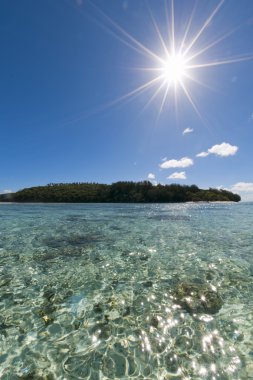 tropik cennet Polinezya lagoon beach