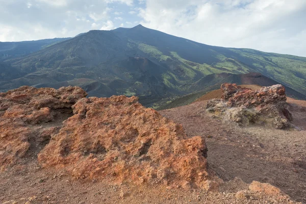 Etna vulcano caldera Lava — Foto Stock