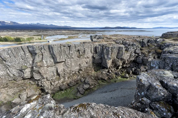 Pingvellir Ισλανδία γη κάταγμα τοπίο — Φωτογραφία Αρχείου