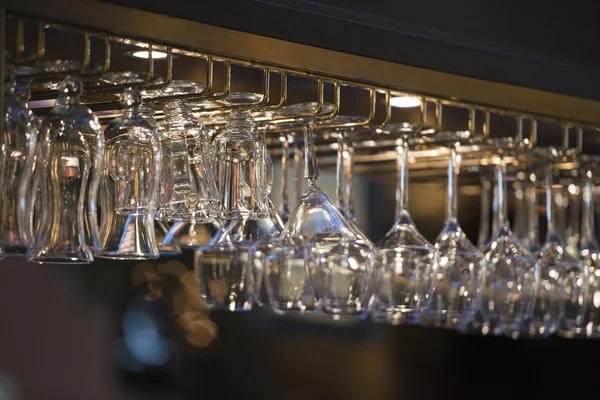 Hanging pub glasses — Stock Photo, Image