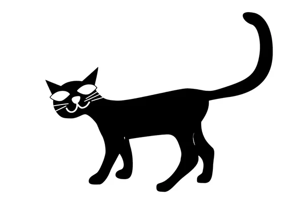 Силуэт чёрной кошки — стоковое фото