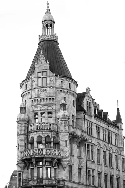 Stockholm byggnad i b&w — Stockfoto