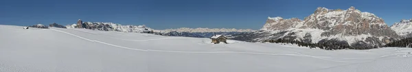 Dolomites huge panorama view in winter time — Stock Photo, Image