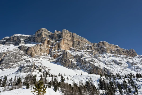 Dolomites huge panorama view in winter snow time — Stock Photo, Image