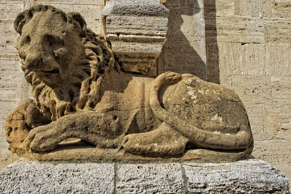 San quirico church lion — Stock Photo, Image