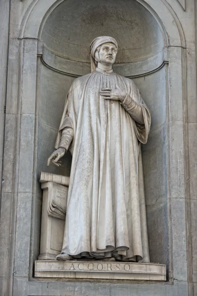 Estátua de Florença uffizi Accorso — Fotografia de Stock