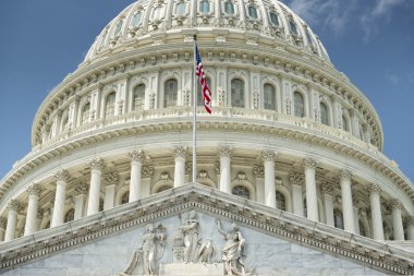 Washington dc capitol detay bulutlu gökyüzü