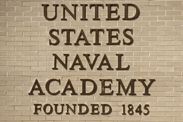 Annapolis USA námořní akademie znamení — Stock fotografie