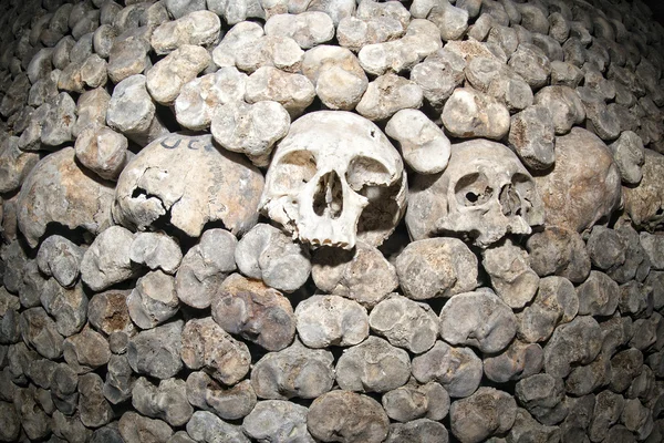 Paris catacombs kafatasları ve kemikleri — Stok fotoğraf