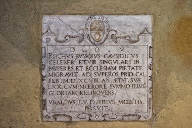 Church marble inscription edict order 1491 clipart