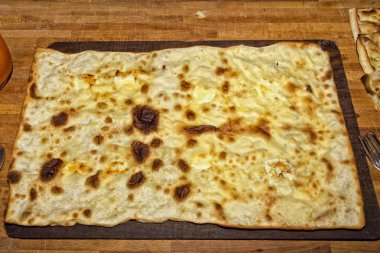 Recco Focaccia peynir İtalyan düz ekmek