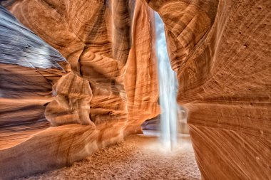 Antelope Canyon view with light rays  clipart