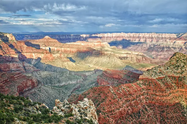 Panorama vista Grand Canyon dal bordo nord — Foto Stock