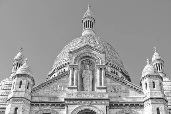 Paris Montmatre Cathedral detail in black and white — Stock Photo, Image