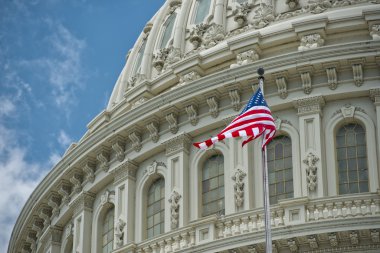Washington dc capitol detay bulutlu gökyüzü