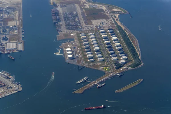 Rotterdam Holland Oil Depot Air View Panorama — стокове фото