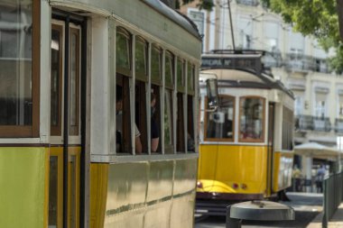 Lizbon Kablo Araba Geleneksel Tramvay
