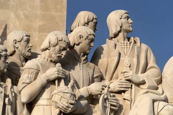 Lissabon Upptäcktsmonument Vid Floden Närbild — Stockfoto