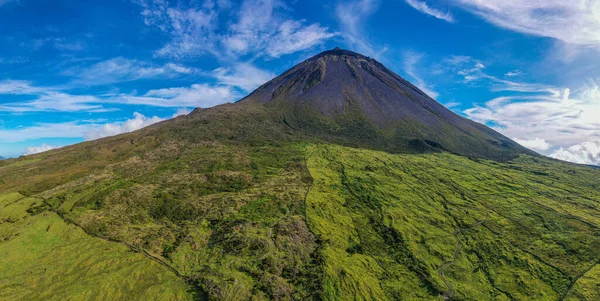 Pico Île Azores Volcan Vue Aérienne Sur Drone Panorama — Photo