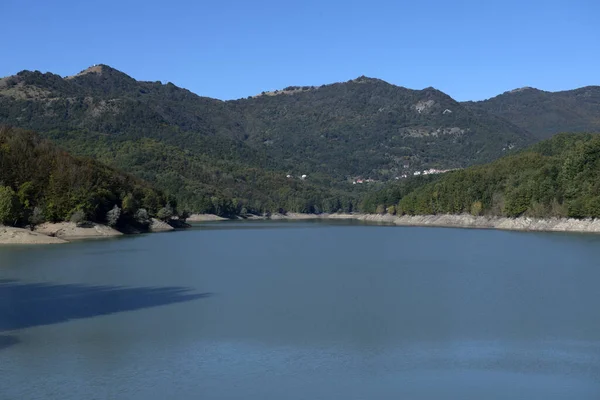 Brugneto Artificial Lake Dam Liguria Italy Panorama View — Stock Photo, Image