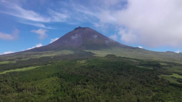 Pico Sziget Azores Vulkán Légi Drón Nézet Felvételek — Stock videók