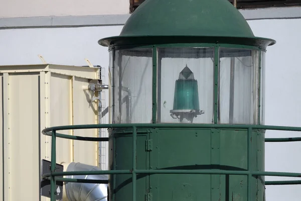 Old Green Lighthouse Detail Close — Stock Photo, Image