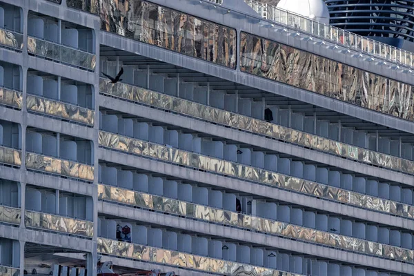 Lüks Yolcu Gemisi Kabin Pencereleri Balkon Detayları — Stok fotoğraf