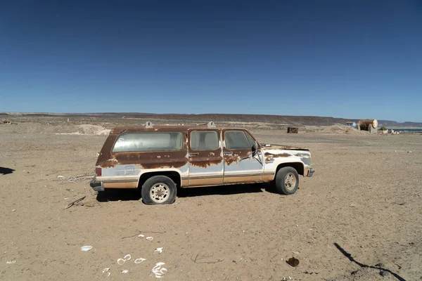 Altes Verlassenes Auto Auf Schrottplatz San Juanico Mexiko Baja California — Stockfoto