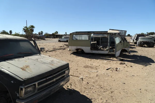 Altes Verlassenes Auto Auf Schrottplatz San Juanico Mexiko Baja California — Stockfoto