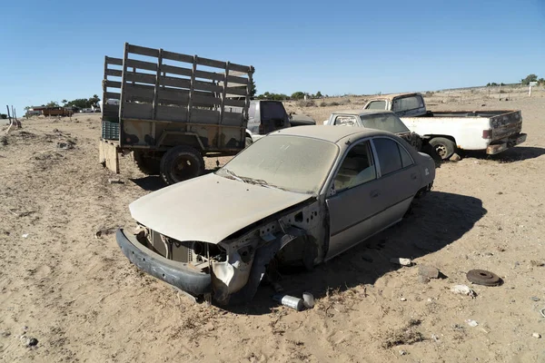 San Juanico Daki Hurdalıkta Terk Edilmiş Eski Bir Araba Baja — Stok fotoğraf