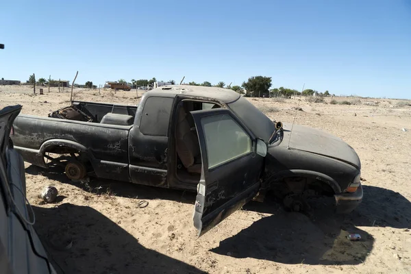 Viejo Coche Abandonado Chatarra San Juanico México Baja California Sur —  Fotos de Stock