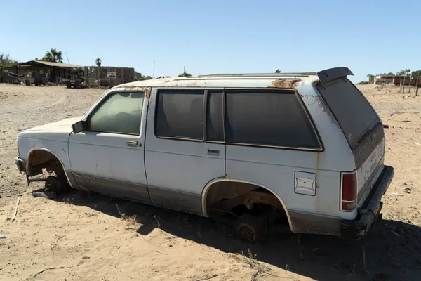 Altes Verlassenes Auto Auf Schrottplatz San Juanico Mexiko Baja California — Stockfoto