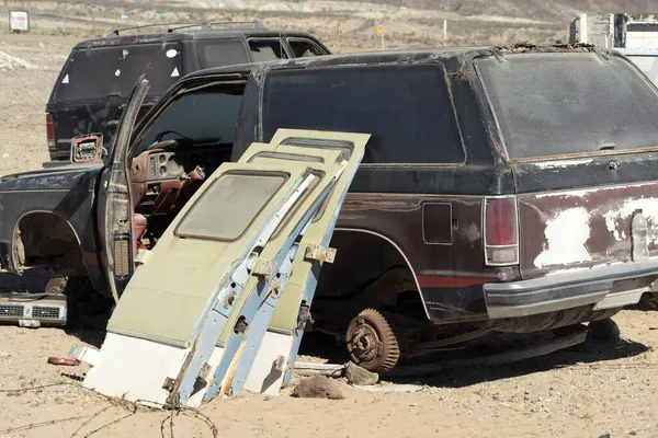 Old Abandoned Car Junkyard San Juanico Mexico Baja California Sur — Stock Photo, Image