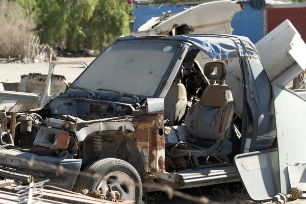 Vecchia Auto Abbandonata Discarica San Juanico Messico Baja California Sur — Foto Stock