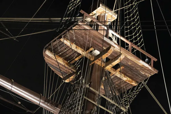 Amsterdam Canal Vessel Ship Museum Night View — Stock Photo, Image