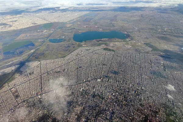 Mexiko Stadt Antenne Bei Der Landung Landschaft Stadtbild — Stockfoto
