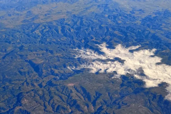 メキシコ グアダラハラ地域航空機からの風景 — ストック写真