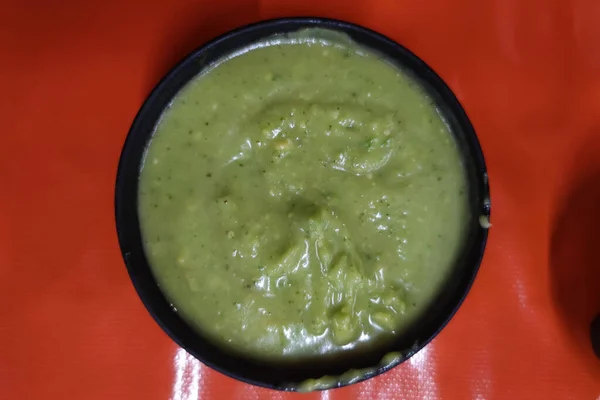 Mexikanische Aythentic Guacamole Sauce Einer Tasse Detail — Stockfoto